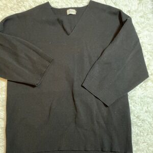 Wilfred Free V-Neck Sweater Women Size 1 Black Excellent Oversized Boxy‎ Knit